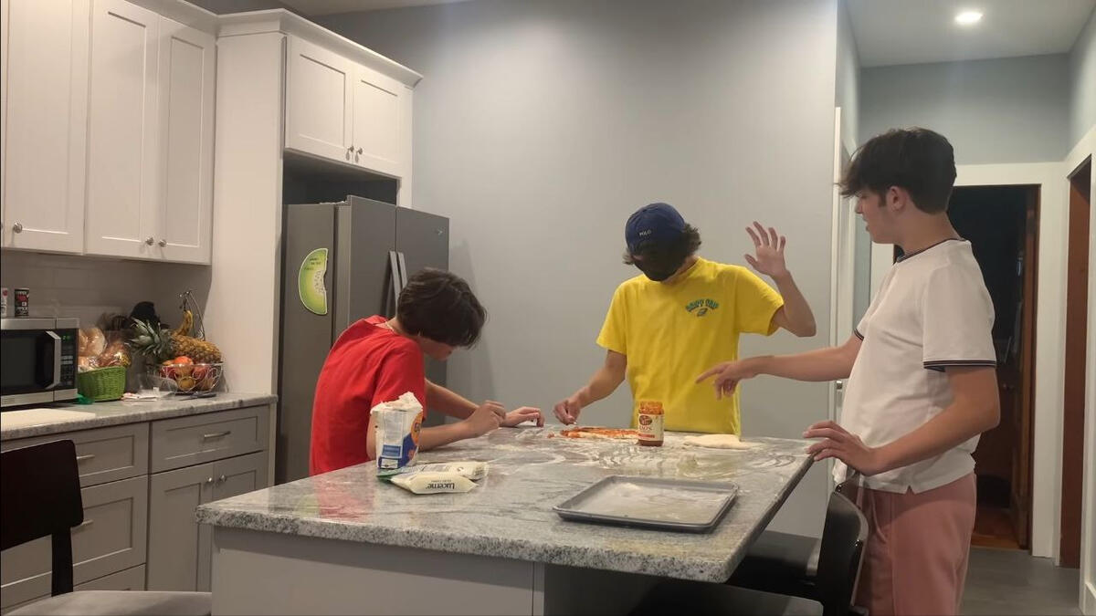 chris baked pizza blindfolded vlog